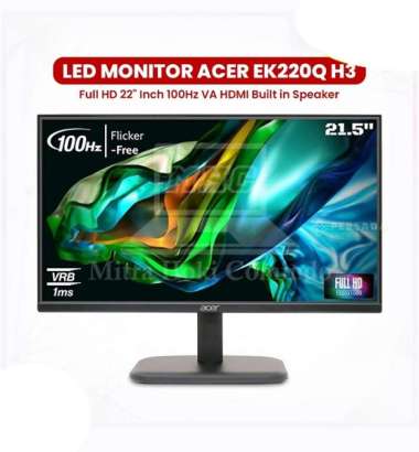 LED MONITOR ACER 22 INCH EK220QH3 22"/FHD/VA/100Hz/HDMI/VGA