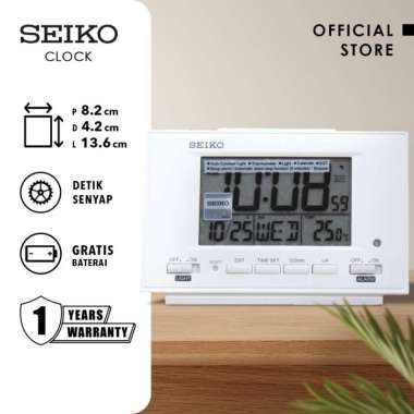 Jam Weker Beker Seiko QHL075W Plastic Case Putih