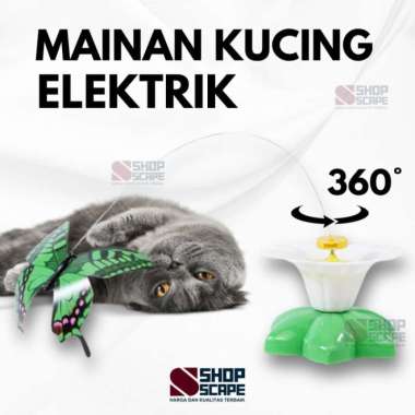 Aksesoris Mainan Kucing Anjing Bergerak Berputar Kupu Kupu Elektrik