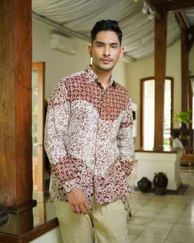 MARGARIA BATIK - Blouse & Kemaja Bahan Dobby Viscose - Blouse Batik Wanita - Kemeja Batik Pria Lenga