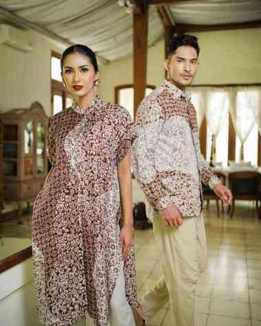 MARGARIA BATIK - Blouse & Kemaja Bahan Dobby Viscose - Blouse Batik Wanita - Kemeja Batik Pria Lenga