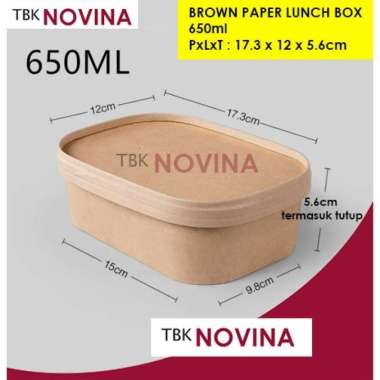 [ 25pcs ] BROWN PAPER LUNCH BOX 650ml / KOTAK NASI COKLAT BROWN LB 650ml