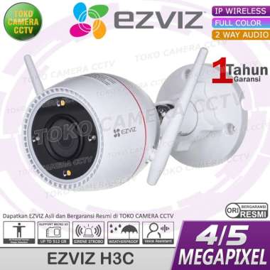 EZVIZ H3C 2MP 4MP 5MP KAMERA CCTV WIFI CAMERA AUDIO SIRENE OUTDOOR COLORVU TANPA MEMORI 5MP