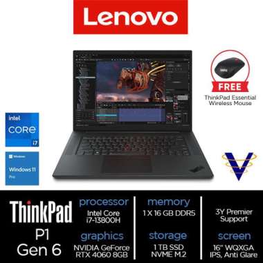 Lenovo ThinkPad P1 Gen 6 Core i7-13800H 16GB 1TB W11 Pro RTX 4060 8GB
