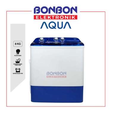AQUA Mesin Cuci 2 Tabung 8 Kg QW-870XT / QW 870 XT / Twin Tub QW870XT 8 Kg