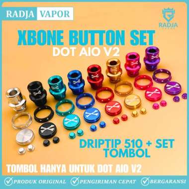 XBONE BUTTON SET DOT AIO V2 X BONE PAKET TIP DAN TOMBOL Green