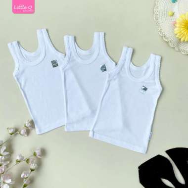 Little Q - Basic Singlet White 3pcs | Kaos Dalam NEWBORN