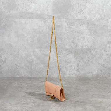 Tas BALENCIAGA HOURGLASS GHW NUDE CROCO CHAIN WOC SHOULDER BAG 100% ORIGINAL 19X4X10CM