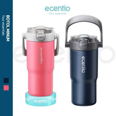 ecentio 750ml pop-up lid stainless steel car cup Pink