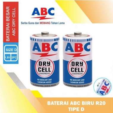 ABC Baterai Biru Besar Size D - Baterai ABC Jumbo Biru - Batre ABC Besar Biru Tipe ( DIJUAL ECERAN /