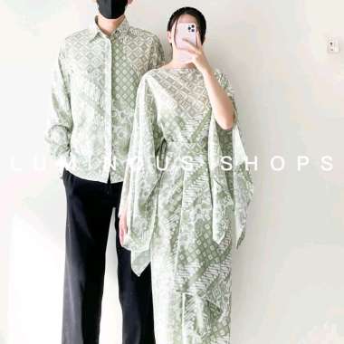 Dress Couple Batik Couple Kebaya Couple One Set Batik Setelan Couple Dress Hijau Kebaya Hijau