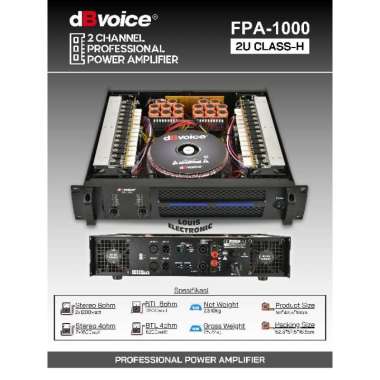Professional Power Amplifier dBvoice FPA-1000 DB VOICE FPA1000 2CH Class H