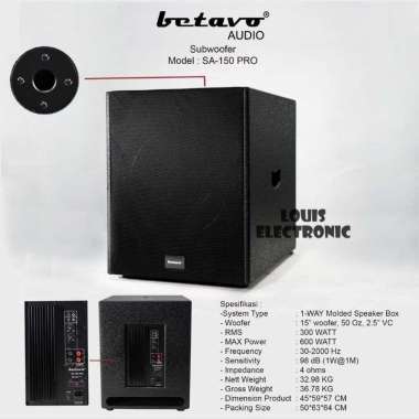 Subwoofer Aktif 15 Inch BETAVO SA-150 PRO SA 15 PRO ORIGINAL