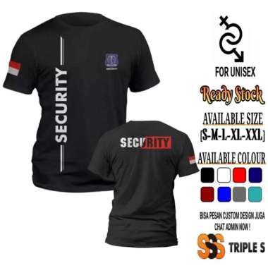 Kaos Tshirt Baju SECURITY KEAMANAN satpam sekuriti polos indonesia S ANAK POLOSAN Hitam