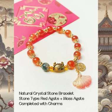 BEAUTY CULTURE PERHIASAN GELANG SINCIA IMLEK CHINESE DRAGON NAGA BATU KRISTAL ALAM ASLI NATURAL CRYS