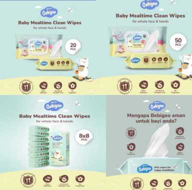 BEBIGOO Tisu Basah Bayi Mealtime Clean Wet Wipes Food grade 50 Lembar