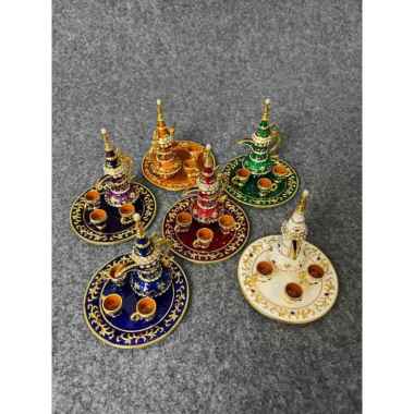 TEKO Teko Cangkir Set Mini Arab Hiasan Teko Cangkir Mini Aladin Pajangan Rumah Teko Set Arab Estetik
