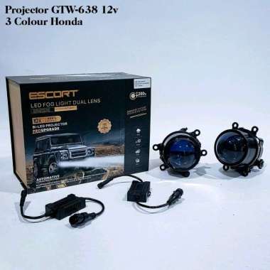 Foglamp projector escort 3 warna led projie biled lampu kabut mobil 3 inch escort 3 warna-honda