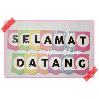 banner flag bunting flag garland flag tema Selamat Datang