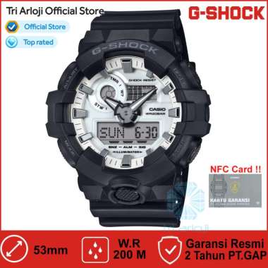 G-Shock GA-700WD-1ADR Jam Tangan Pria Digital Analog Hitam dan Putih Mengilap