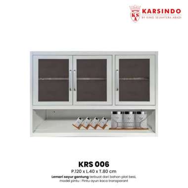 Lemari Dapur Besi Kitchen Set Gantung Sayur Anti Rayap dan Banjir 3 PINTU (120CM)