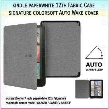 Kindle paperwhite 12th Fabric denim Case Signature Colorsoft 2024 Auto wake Cover Sage Green