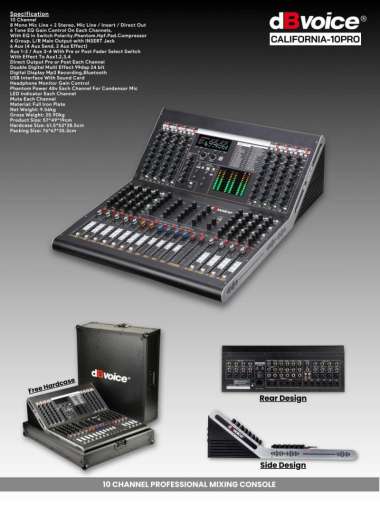 Mixer dbvoice California 10 Pro Original 10 Channel Dbvoice CALIFORNIA-10PRO