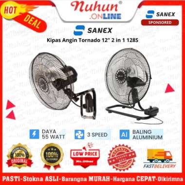Sanex Kipas Angin Dinding Tornado 12" 2in1 128S