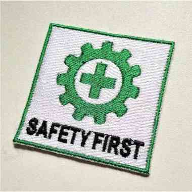 Patch Emblem Bet Badge Bordir Komputer Logo K3 SAFETY FIRST Keselamatan Kerja Emblem K3