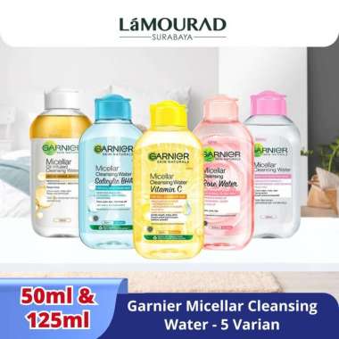 GARNIER Micellar Cleansing Water Pink / Vit C / Biphase / Rose Water / Salicylic Biru 50ml & 125 ml 