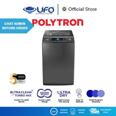 POLYTRON PAW1028Y MESIN CUCI TOP LOADING 10 KG HIJAB SERIES