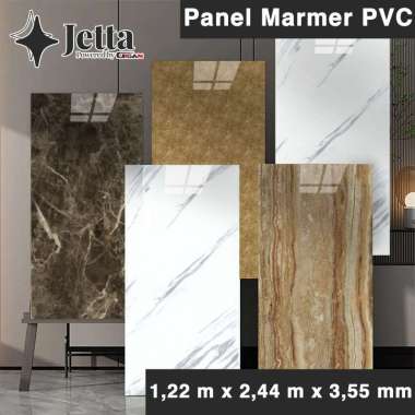 Jetta UPVC Marmer PVC Panel Marmer Sheet Backdrop TV Multiplex Pelapis Dinding Dekoratif Pengganti H
