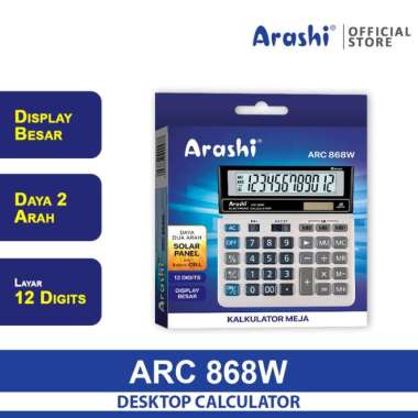 Arashi Kalkulator Calculator ARC 868W 12 Digit Layar Besar ORIGINAL