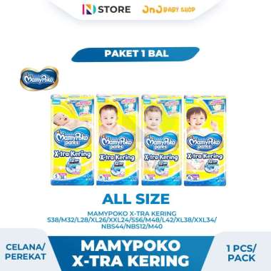 MamyPoko Xtra Kering 1 Ball S38/M32/L28/XL26/XXL24//M48/L42/XL38/XXL34/PEREKATNBS44/NBS12/PEREKATM40