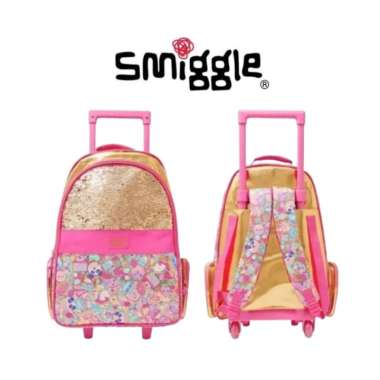 Koper Anak Ride On Tas Koper Anak Perempuan Smiggle Trolley Backpack Gold Flashy