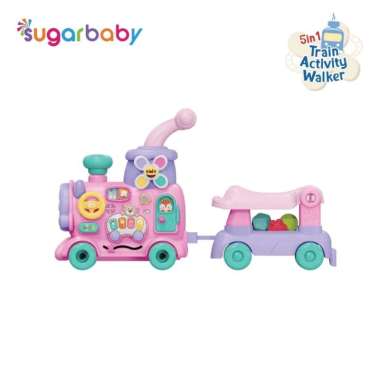 Sugarbaby Train Activity Walker 5in1 Mode/Baby Walker/Mainan Dorong Bayi Pink