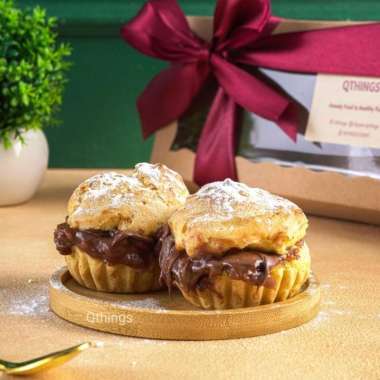 Kue Soes / Sus Vla Coklat isi 12 - [kue basah / snack box]