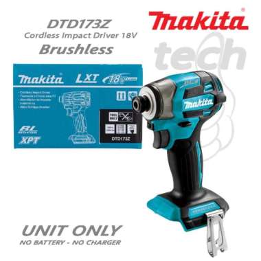 Mesin Obeng Baterai Cordless Impact Driver 18V Makita DTD173Z - Unit Only