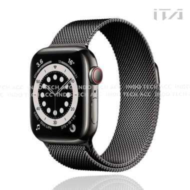 APPLE WATCH MILANESE LOOP STRAP BAND TALI JAM IWATCH STAINLESS MAGNET WATCH 45MM BLACK