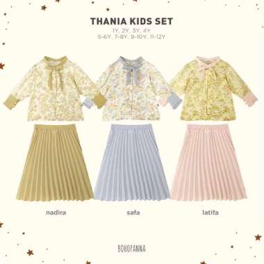 BOHOPANNA - RAYA COLLECTION - THANIA KIDS SET - SETELAN ANAK PEREMPUAN - BAJU MUSLIM ANAK PEREMPUAN 
