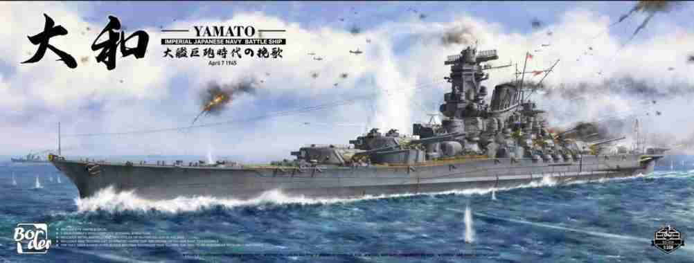 Kapal Imperial Japanese Navy Battleship Yamato Skala 1:350 Border Model