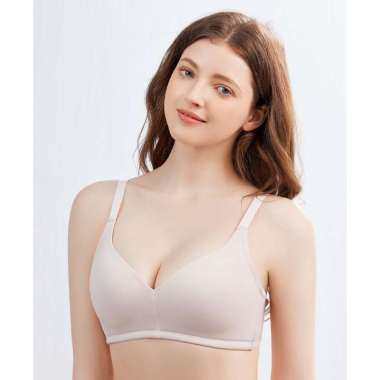 Young Curves Bra Wireless Basic Microfiber Contrast Full Cup D, C03-10337D 38D/085D Dark Pink