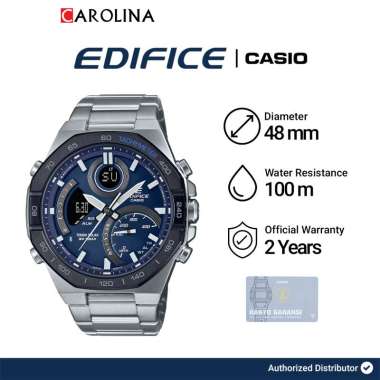 Jam Tangan Pria Casio Edifice ECB-950DB-2A Blue Dial Stainless Steel Band