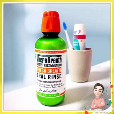 TheraBreath Fresh Breath Mouthwash, Mild Mint Flavor, Alcohol-Free, 16 Fl Oz mild mint