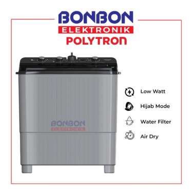 POLYTRON Mesin Cuci 2 Tabung 10 Kg PWM 1081Y / PWM 1081 / PWM-1081-Y Primadona Giant Series - Hijab 