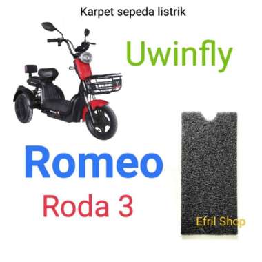 Karpet sepeda listrik roda tiga Uwinfly Romeo plus roda 3 karpet Merah