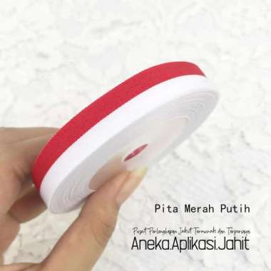 PITA MERAH PUTIH / PITA KAIN MERAH PUTIH / PITA BENDERA MERAH PUTIH 2 Inci