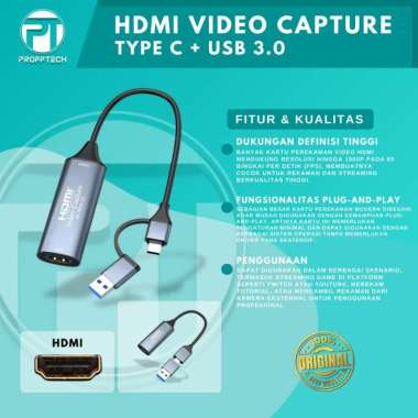 Video Capture Card 4k Hdmi To Usb/Type - C Hdmi Video Original Profftech