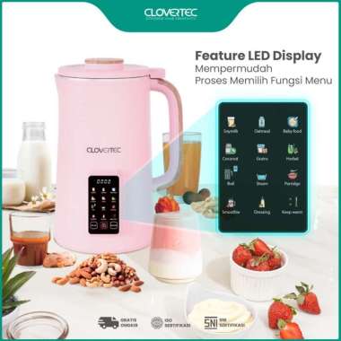 CLOVERTEC Soy Milk Maker Mesin Susu Kedelai Multifungsi 1,2L CFM-121 Candy Pink