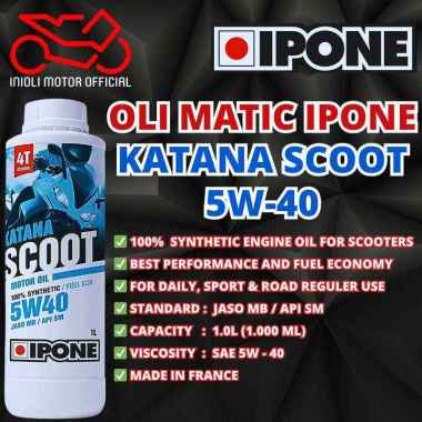 OLI IPONE KATANA SCOOT 5W40 1L FULL SYNTHETIC OLI IPONE MOTOR MATIC 5W-40 1 LITER PAKET HEMAT BUNDLE